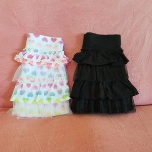 Sets of two skirts with shorts